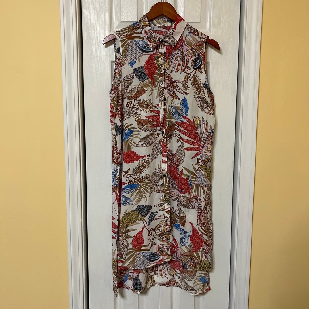 Spense Sleeveless Button-Down Dress Womens Large
